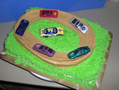 Dirt Track Car Racing Cake