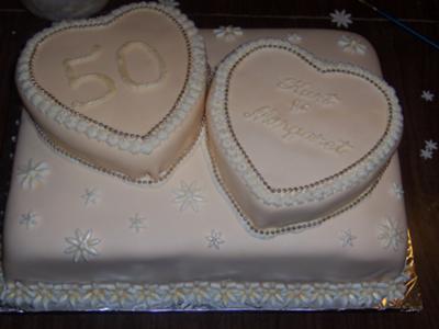 50th Wedding Golden Anniversary Cake - Sweet Creations by Stacy LLC