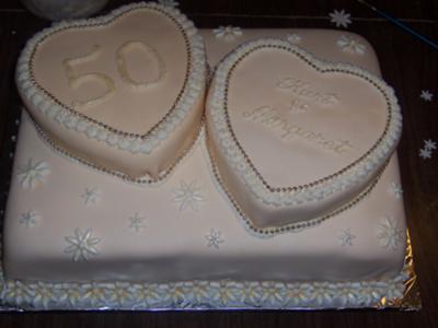 Golden Wedding Anniversary Cake