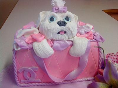 Puppy in a Bag Cake