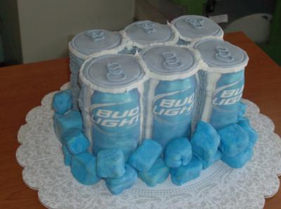 Six Pack Bud Light Cake